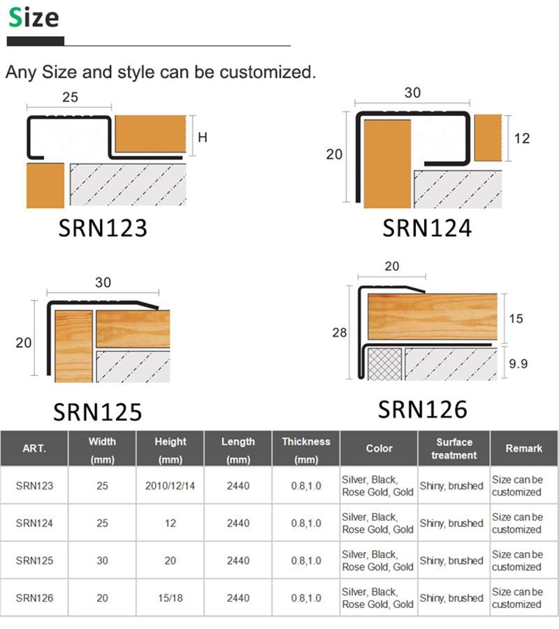 6. SS304 anti slip stair nosing
